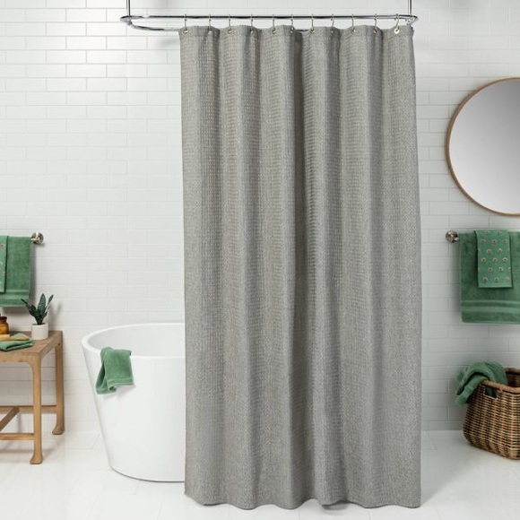 Threshold Bath Threshold Gray Waffle Weave Shower Curtain 72x72